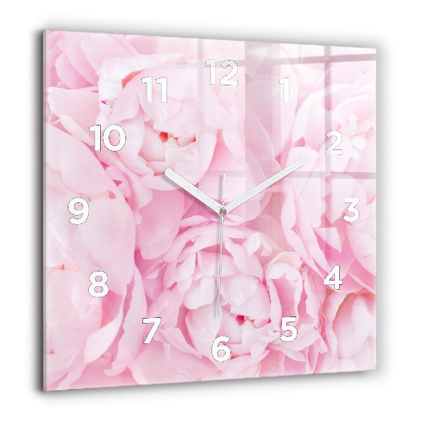 Square wall clock Blooming flowers