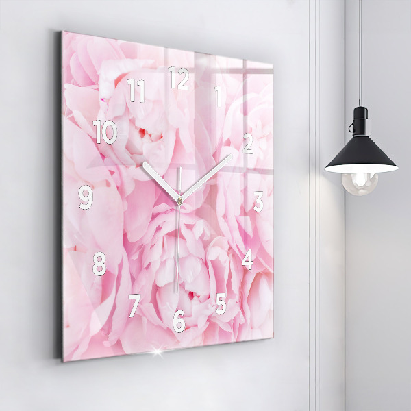 Square wall clock Blooming flowers