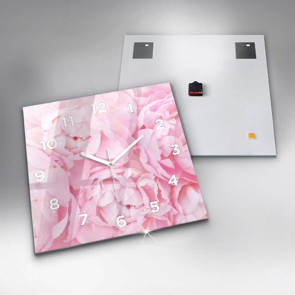 Square wall clock Blooming flowers