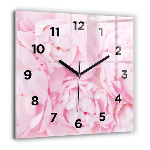 Square wall clock Blooming flowers
