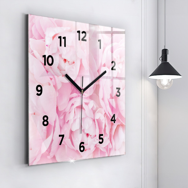 Square wall clock Blooming flowers