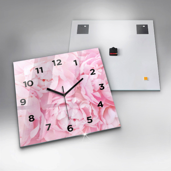 Square wall clock Blooming flowers