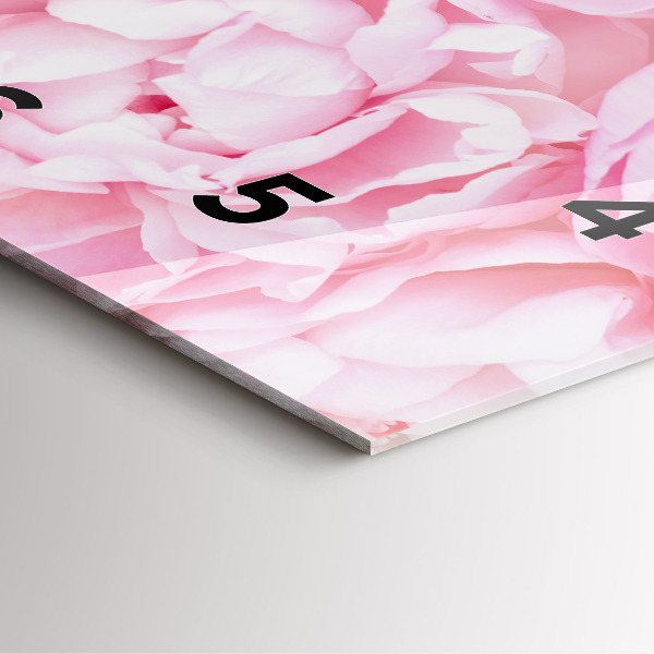 Square wall clock Blooming flowers