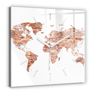 Square wall clock Old brick map