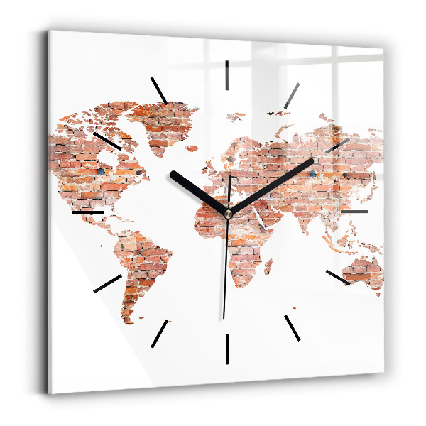 Square wall clock Old brick map