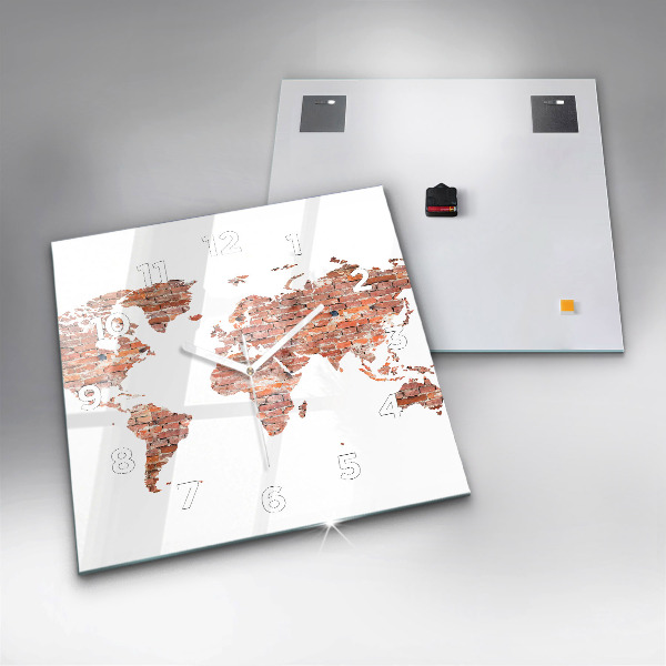 Square wall clock Old brick map