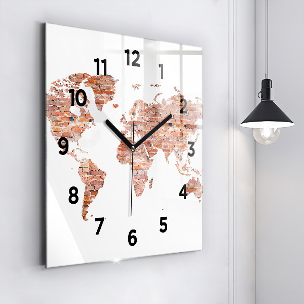 Square wall clock Old brick map