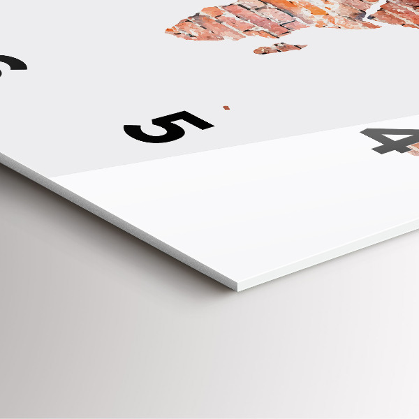 Square wall clock Old brick map