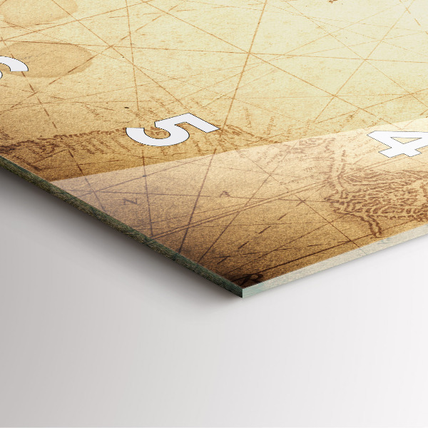 Square wall clock Old world map