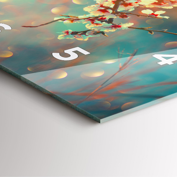 Square wall clock Spring flowers