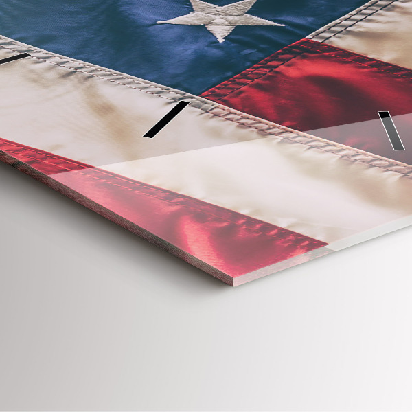 Square wall clock American flag
