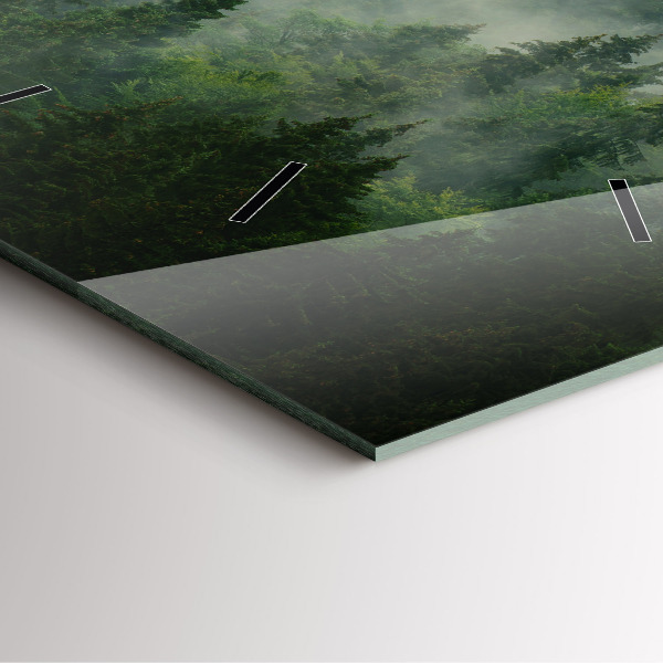 Square wall clock Misty forest