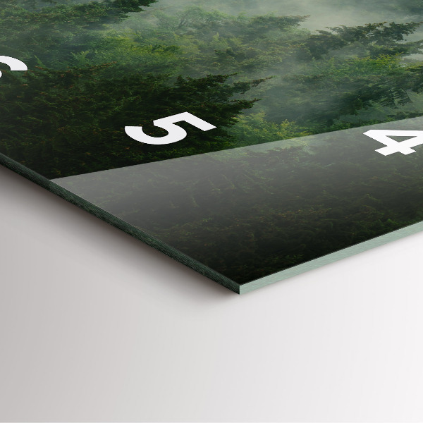 Square wall clock Misty forest