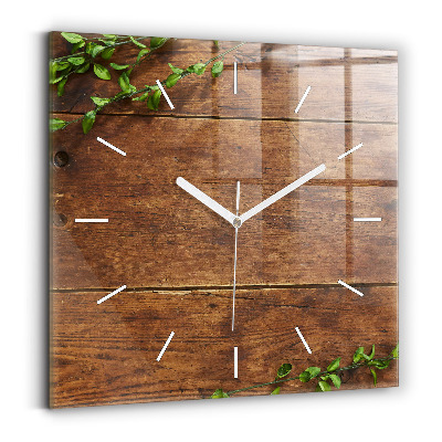 Square wall clock Rustic Wood