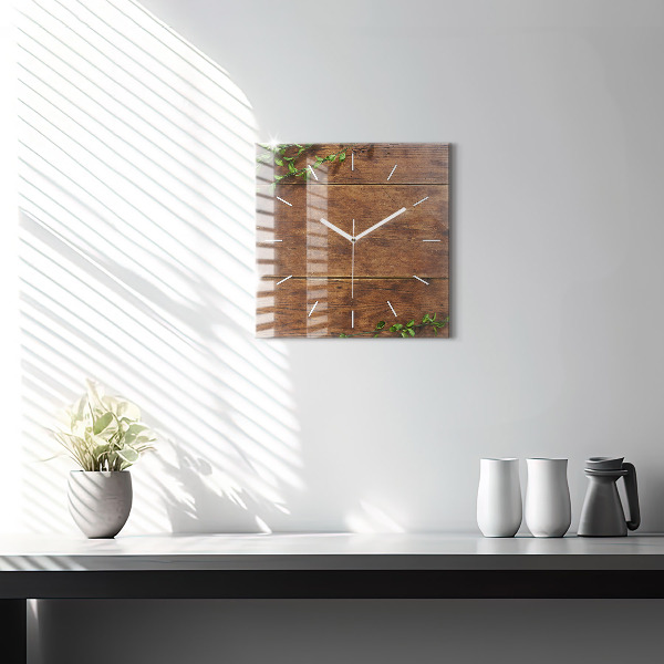 Square wall clock Rustic Wood