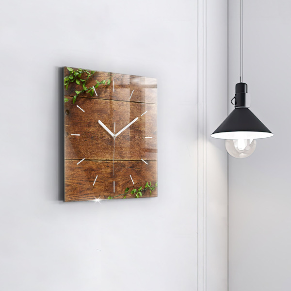 Square wall clock Rustic Wood