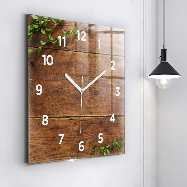Square wall clock Rustic Wood