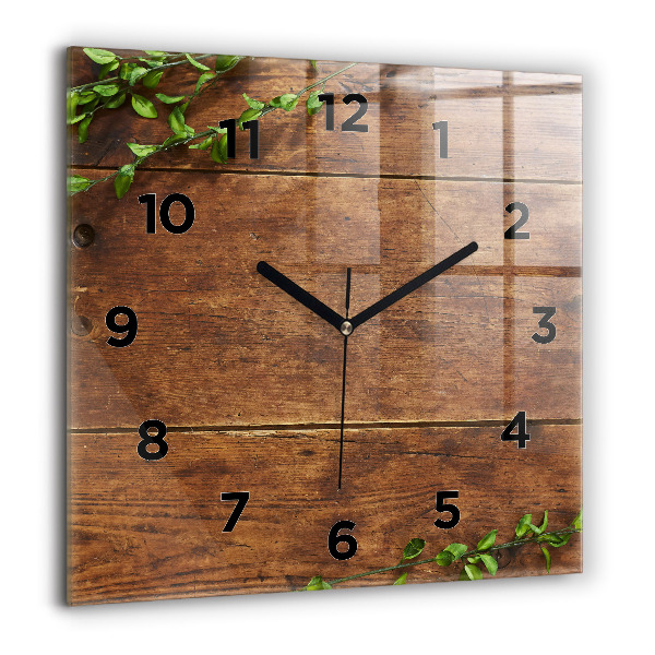 Square wall clock Rustic Wood