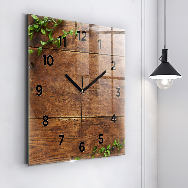 Square wall clock Rustic Wood