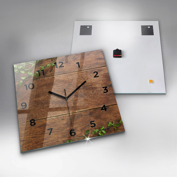 Square wall clock Rustic Wood