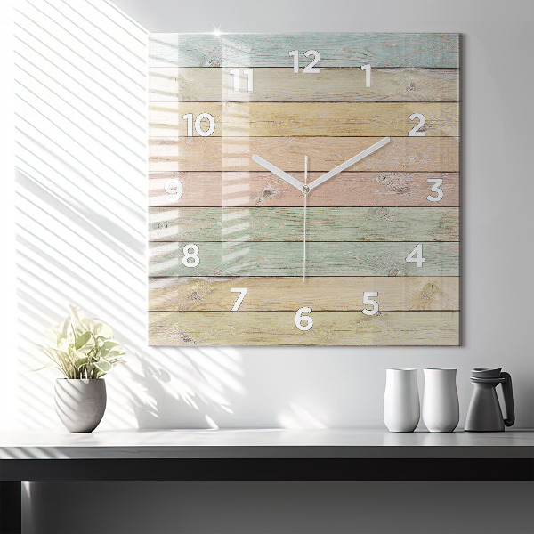 Square wall clock Colorful boards