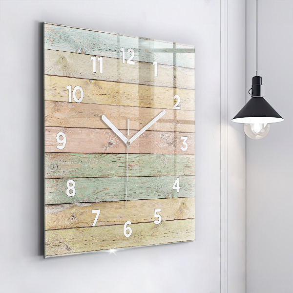 Square wall clock Colorful boards
