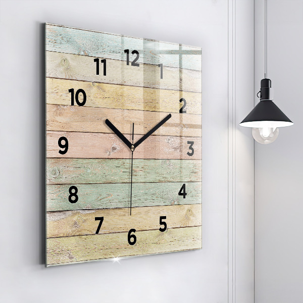 Square wall clock Colorful boards