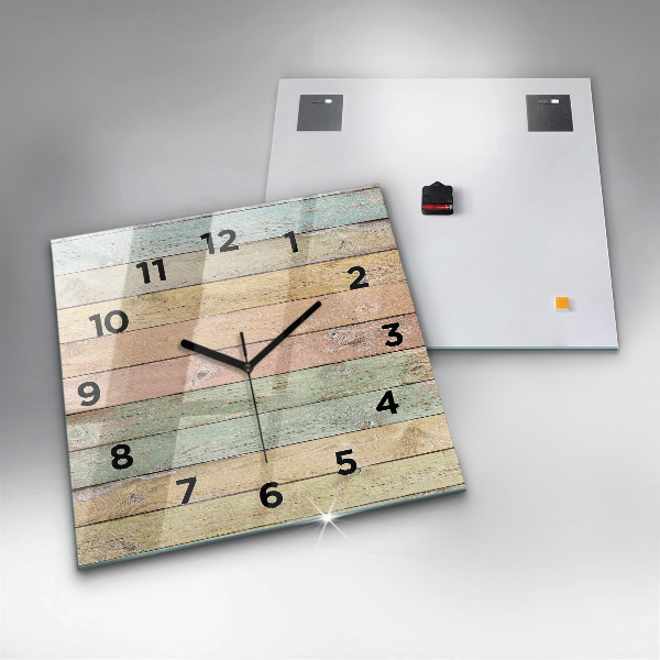 Square wall clock Colorful boards