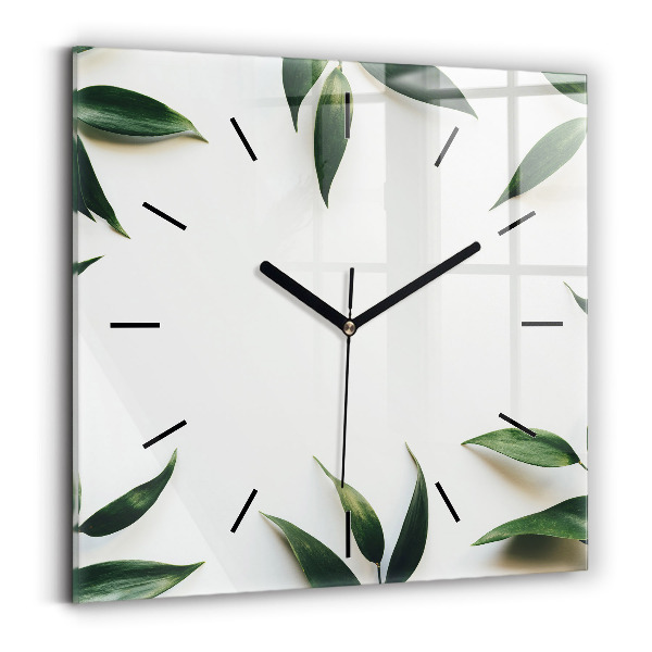 Square wall clock Leaf frame