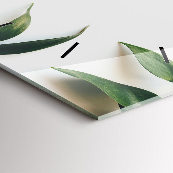 Square wall clock Leaf frame