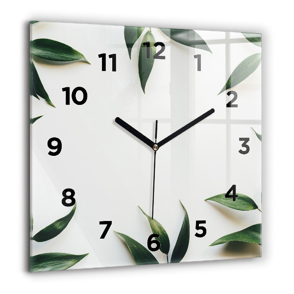 Square wall clock Leaf frame