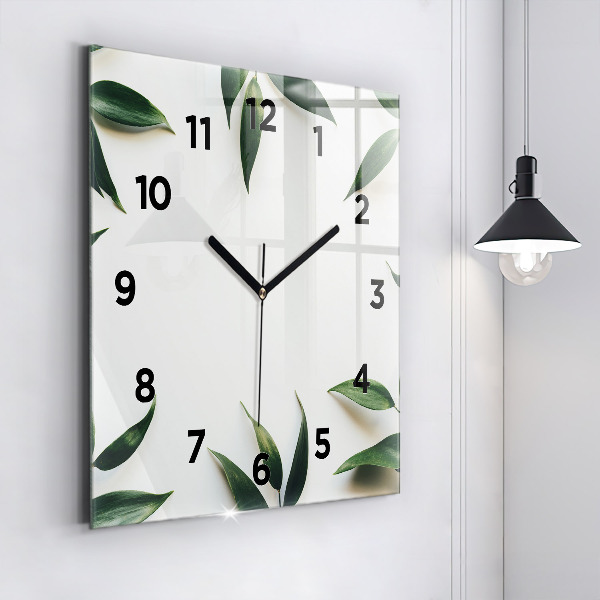 Square wall clock Leaf frame
