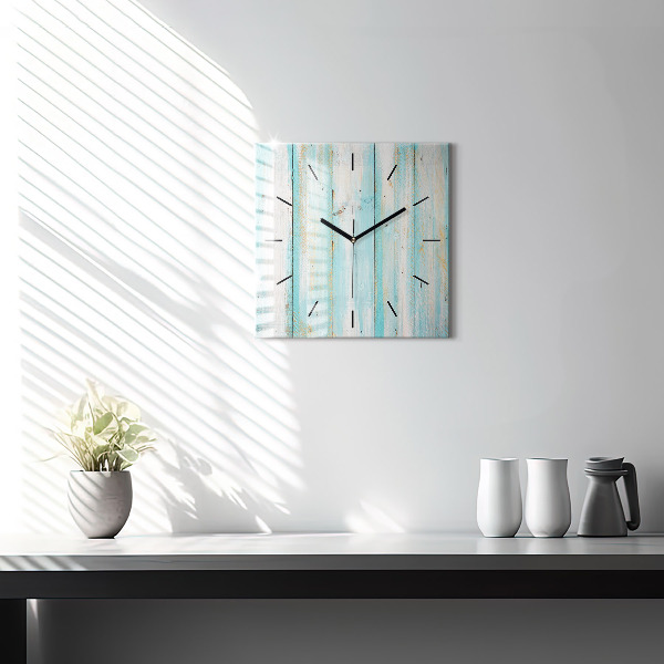 Square wall clock Blue boards