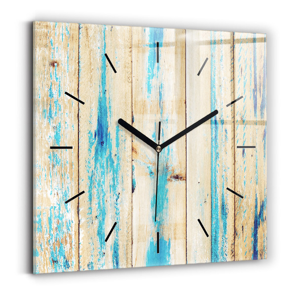 Square wall clock Scratched wood