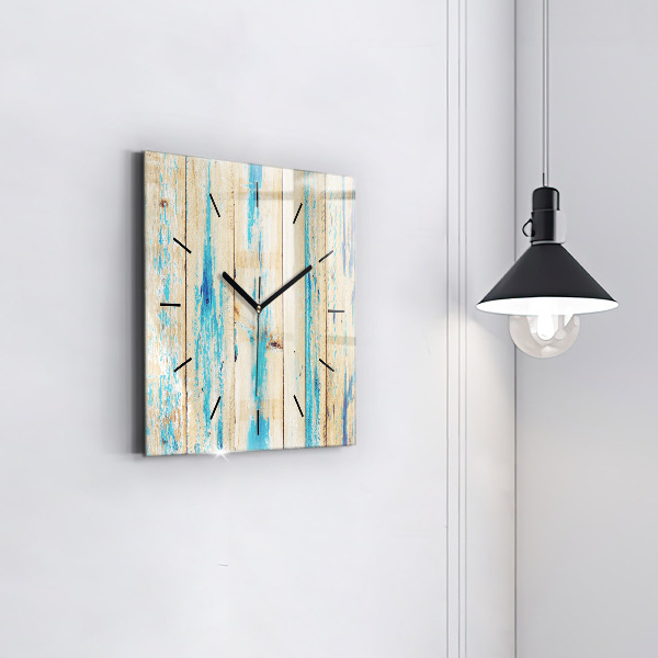 Square wall clock Scratched wood
