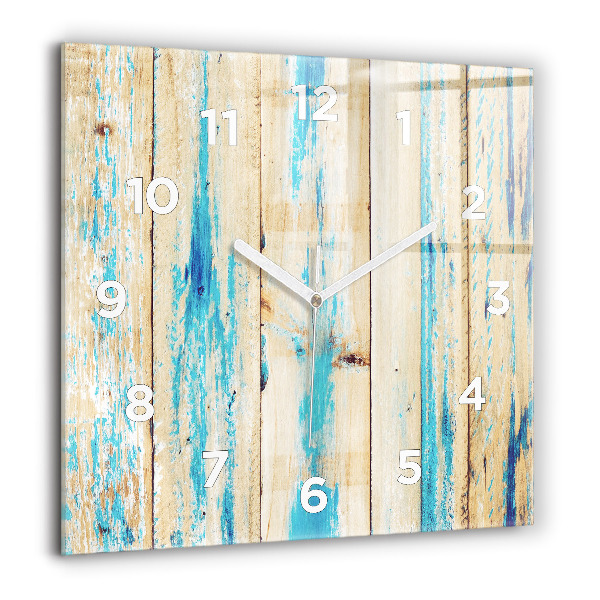 Square wall clock Scratched wood
