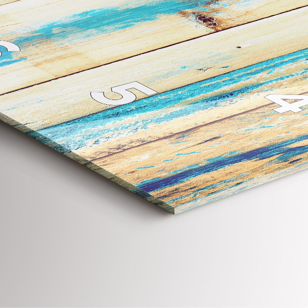 Square wall clock Scratched wood