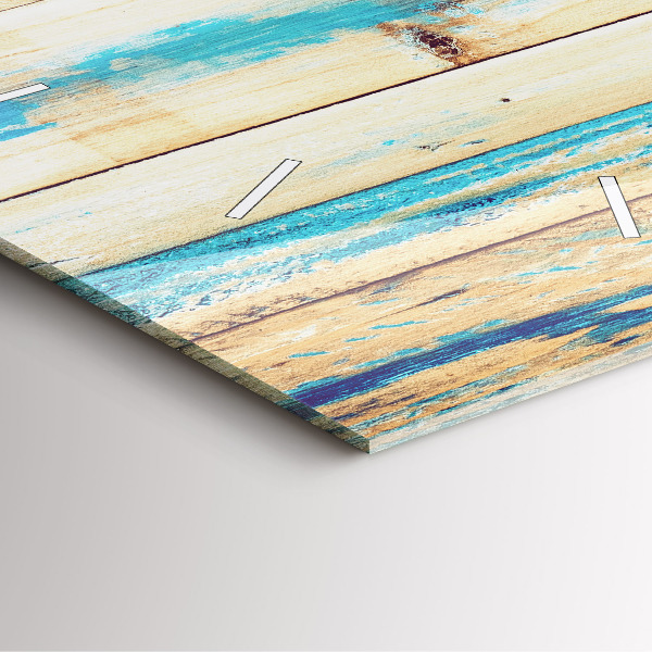 Square wall clock Scratched wood