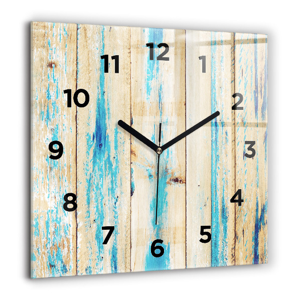 Square wall clock Scratched wood