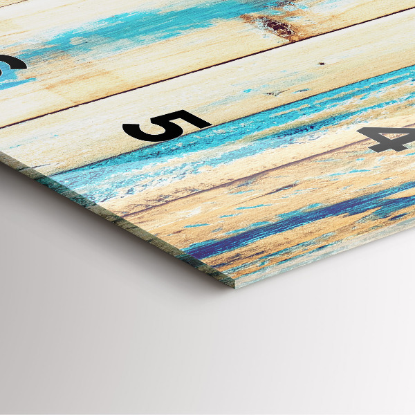 Square wall clock Scratched wood