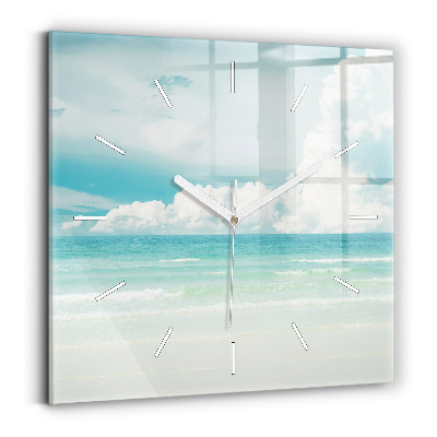 Square wall clock Sea landscape