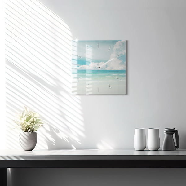Square wall clock Sea landscape