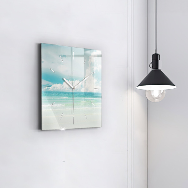 Square wall clock Sea landscape