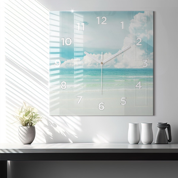 Square wall clock Sea landscape