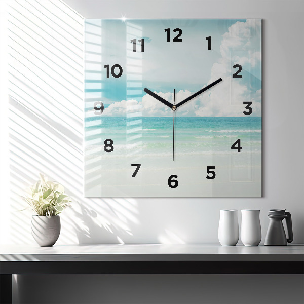 Square wall clock Sea landscape