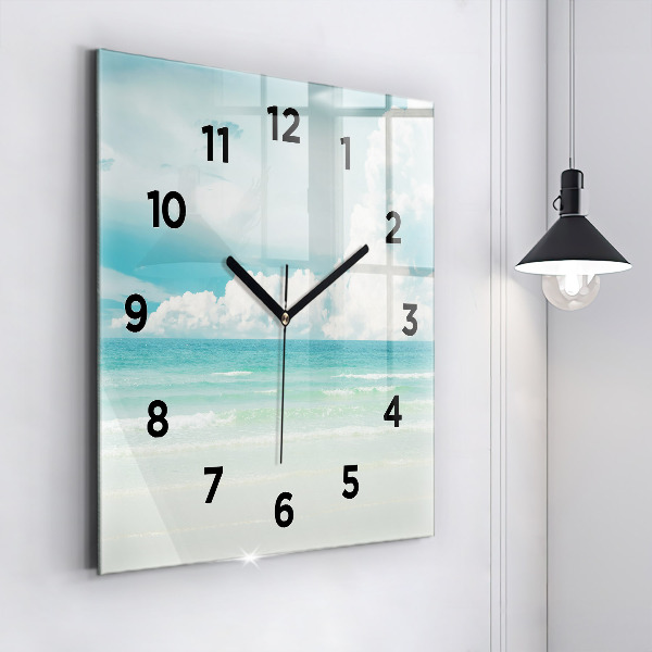 Square wall clock Sea landscape