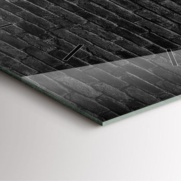 Square wall clock Dark brick wall