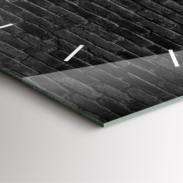 Square wall clock Dark brick wall