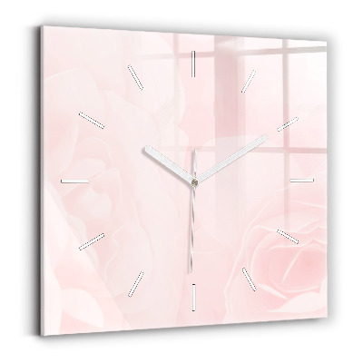 Square wall clock Blooming roses