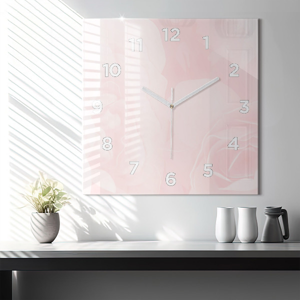 Square wall clock Blooming roses